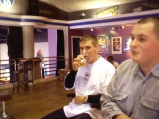 Hinch decided he needs more whiskey. Go Hinch! (Note the stylish COF-HS T-shirts - DJ Ess)