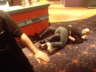 [COF-HS] Blade and [COF-HS] Deejaycee have a wrestling match.