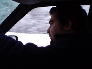DJ Ess in his coat, demonstrating that it was cold as well as white.